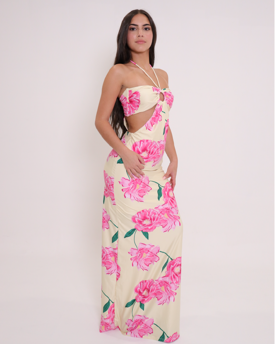 hot kiss maxi dress Of Life Chiffon Pink Mesh (95% Polyester Capri Kiss Halter Maxi Dress